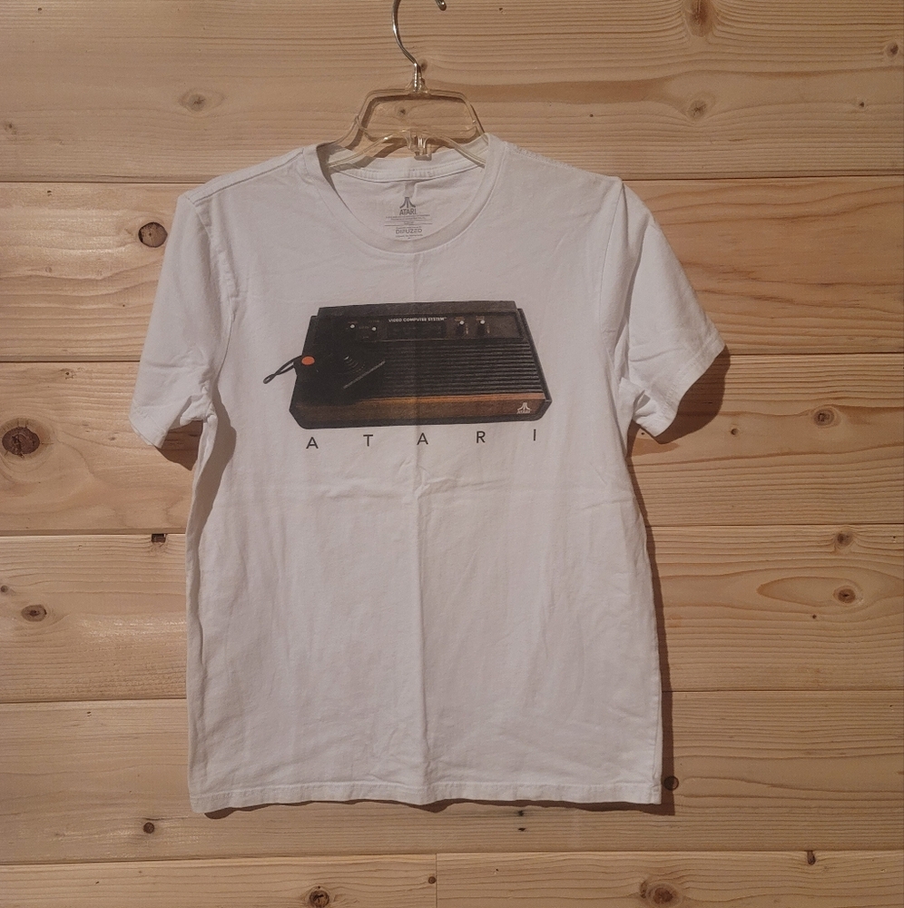 Atari White Short Sleeve Men's Tee Size M 19x25